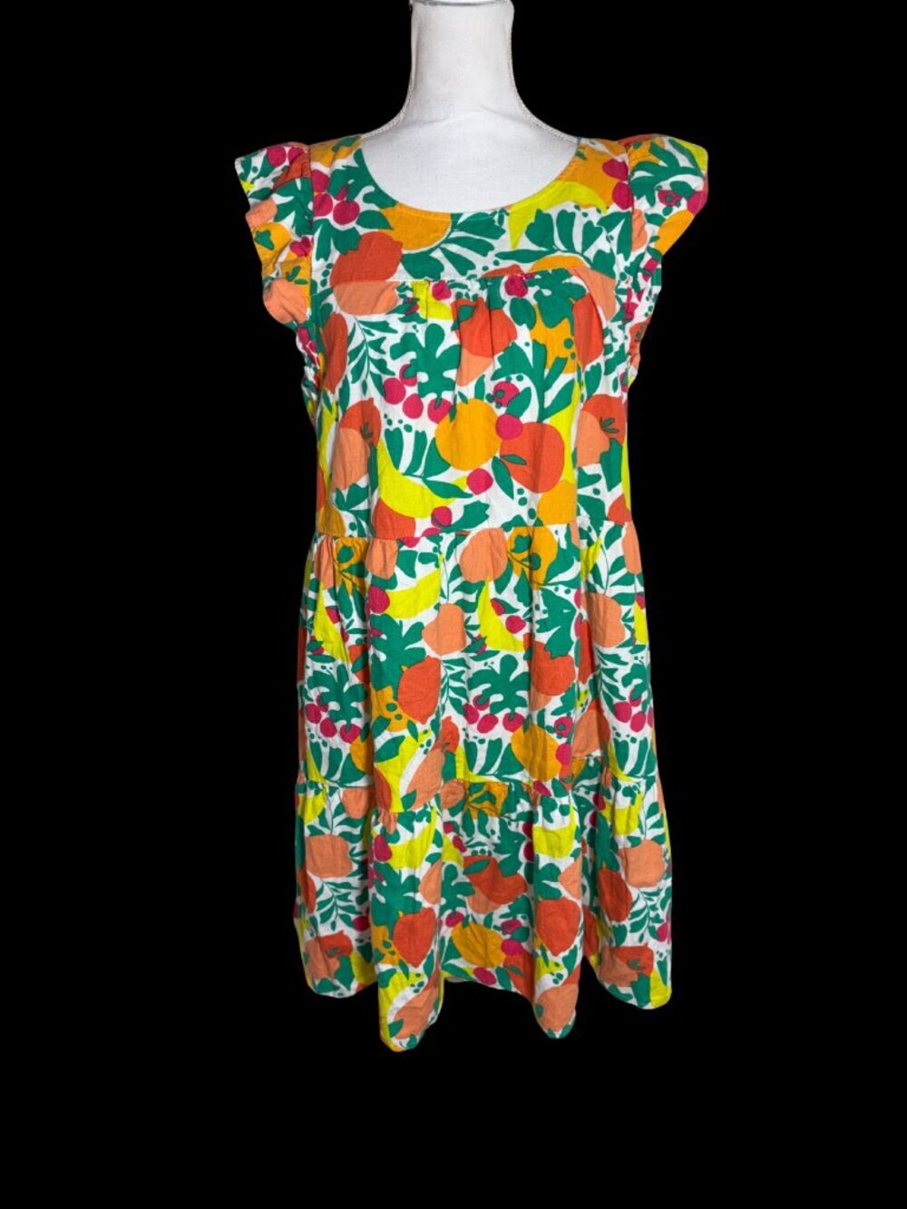 J. Crew Tiered Flutter Sleeve Citrus Pocket Blend Factory Flattering size 14